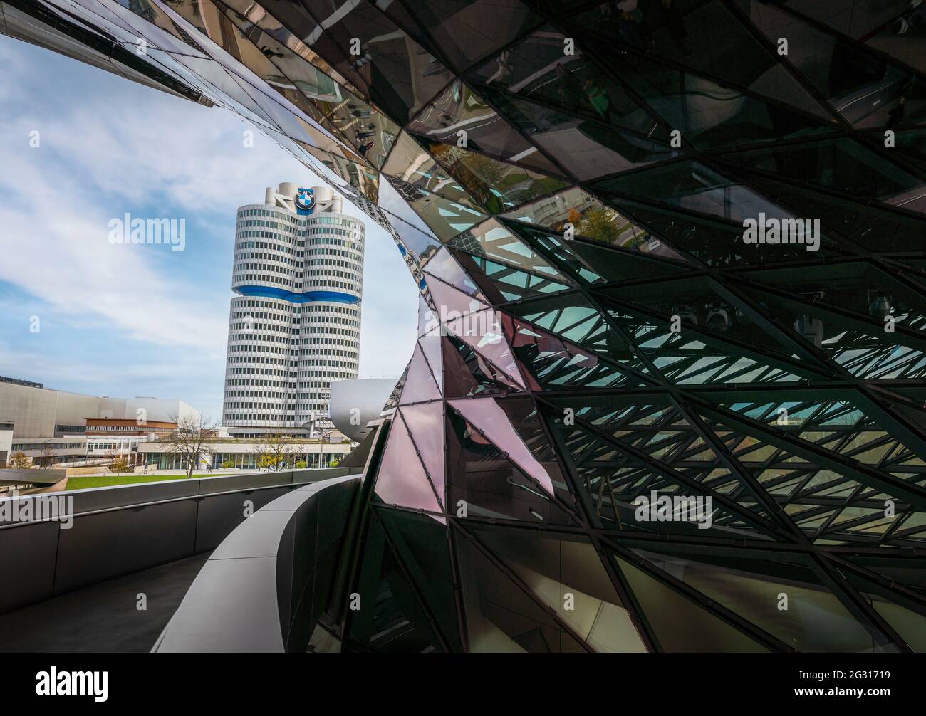 Sede BMW Welt e BMW - Monaco di Baviera, Germania Foto Stock