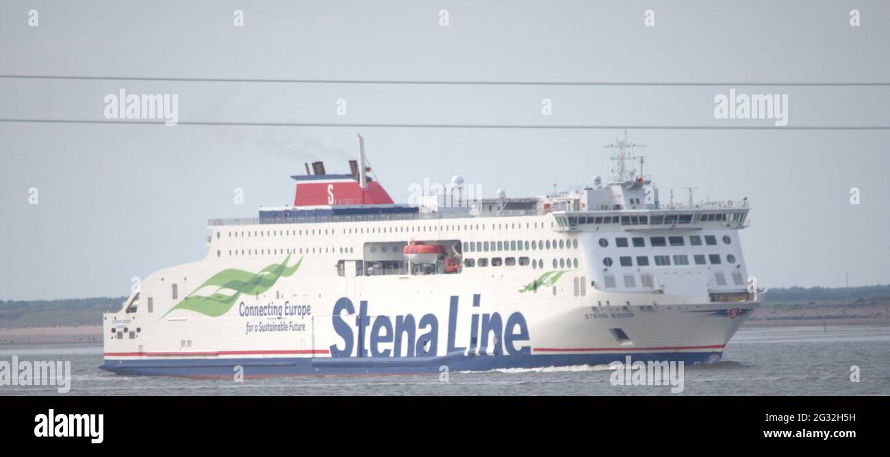 Norbank, una nave roll-on, che proviene e ritorna a Dublino, gestita da P&o European Ferries (Mare d'Irlanda). Foto Stock
