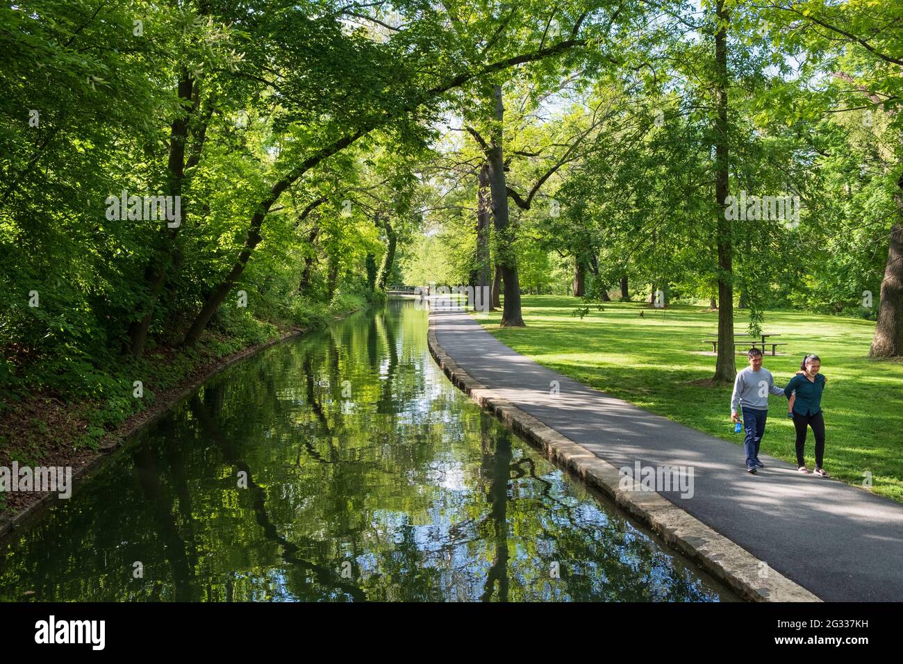 Brandywine Park lungo il fiume Brandywine nel quartiere del centro di Wilmington, Delaware, Stati Uniti Foto Stock