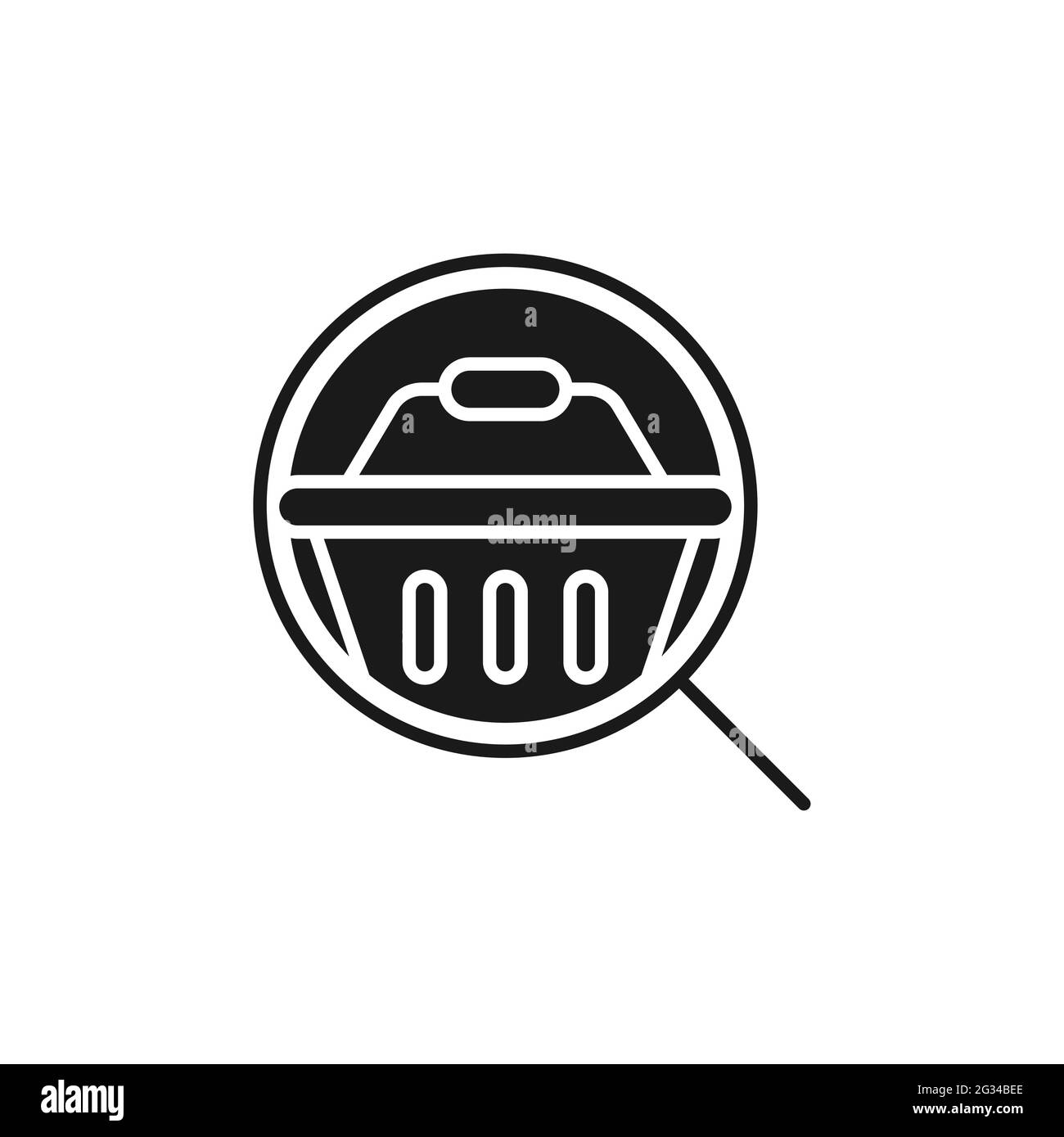 Carrello con icona di ricerca Vector Design. Carrello icona con il concetto di progettazione di ricerca per e-commerce, negozio online e sito web del mercato, m Illustrazione Vettoriale