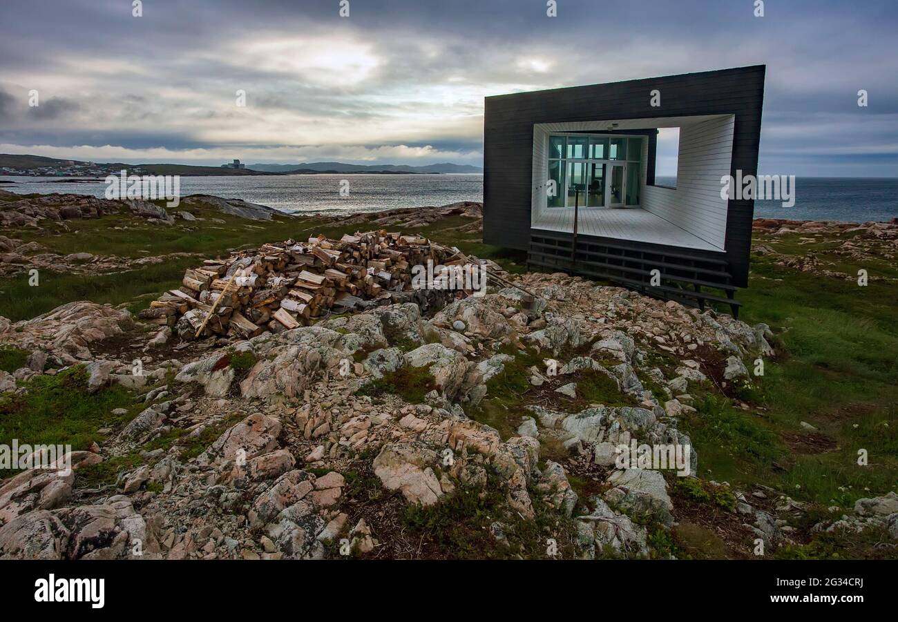 Uno dei quattro baraccelli dell'artista sull'isola di Fogo, Terranova. Foto Stock