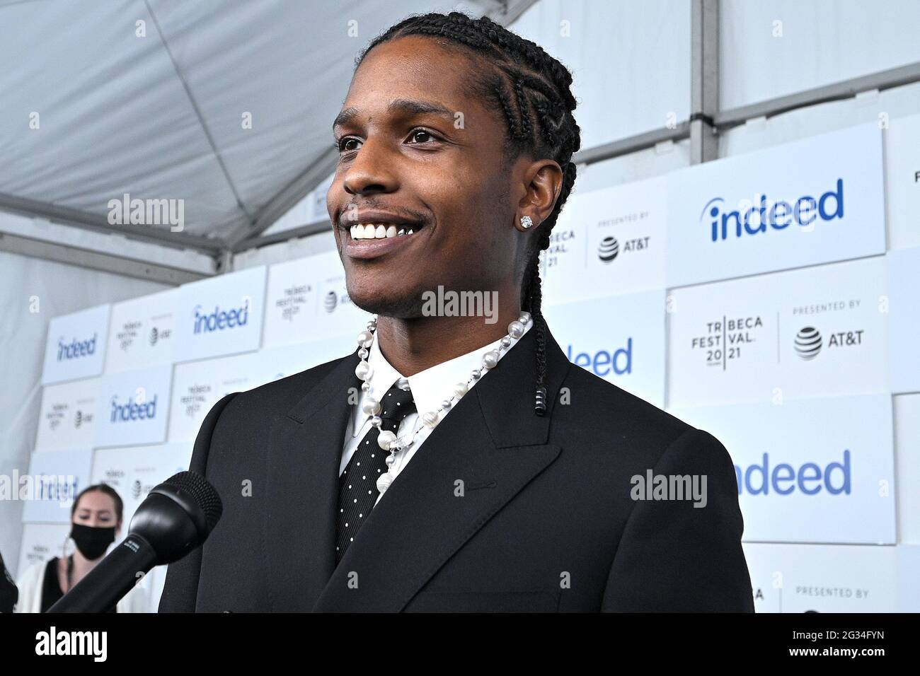New York, Stati Uniti. 13 giugno 2021. Rocky partecipa alla prima "Stockholm Syndrome" durante il Tribeca Film Festival 2021 al Battery Park di New York, NY, 13 giugno 2021. (Foto di Anthony Behar/Sipa USA) Credit: Sipa USA/Alamy Live News Foto Stock
