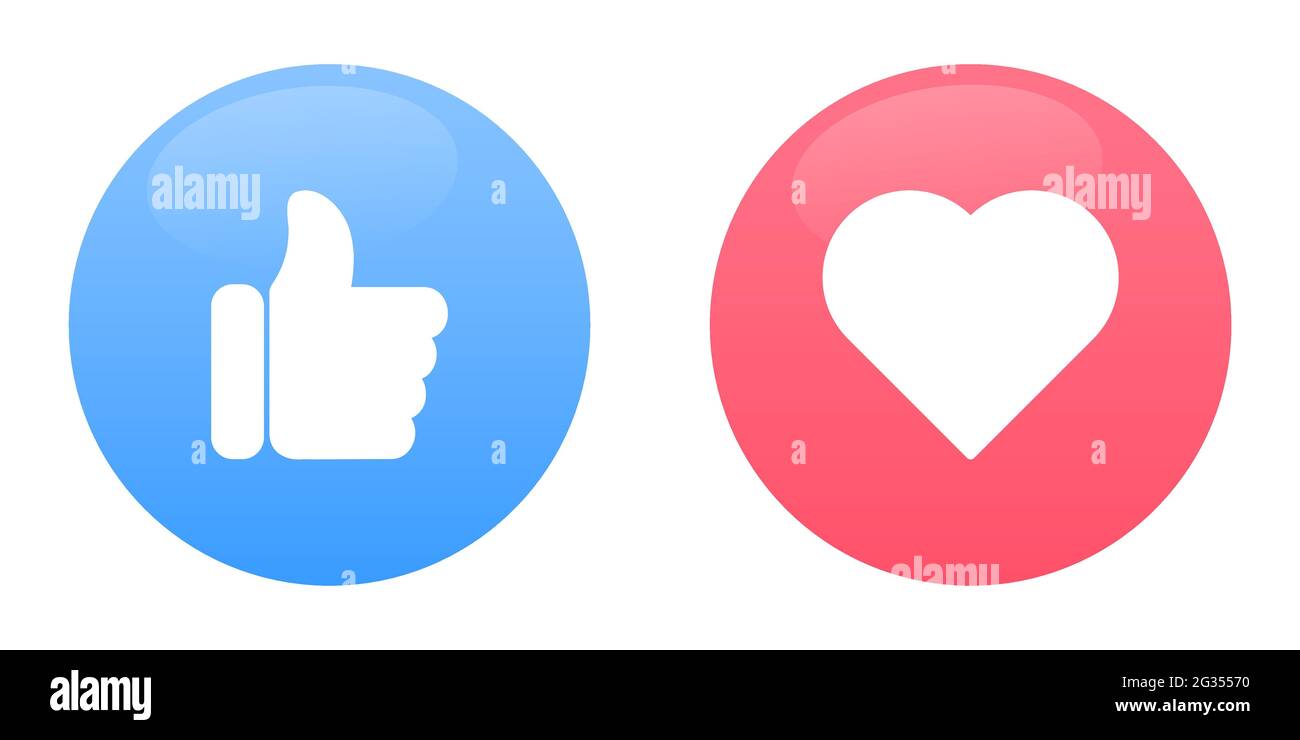 Icone Thumb Up o mi piace e cuore. Progettare per il sito Web e l'app  mobile Immagine e Vettoriale - Alamy