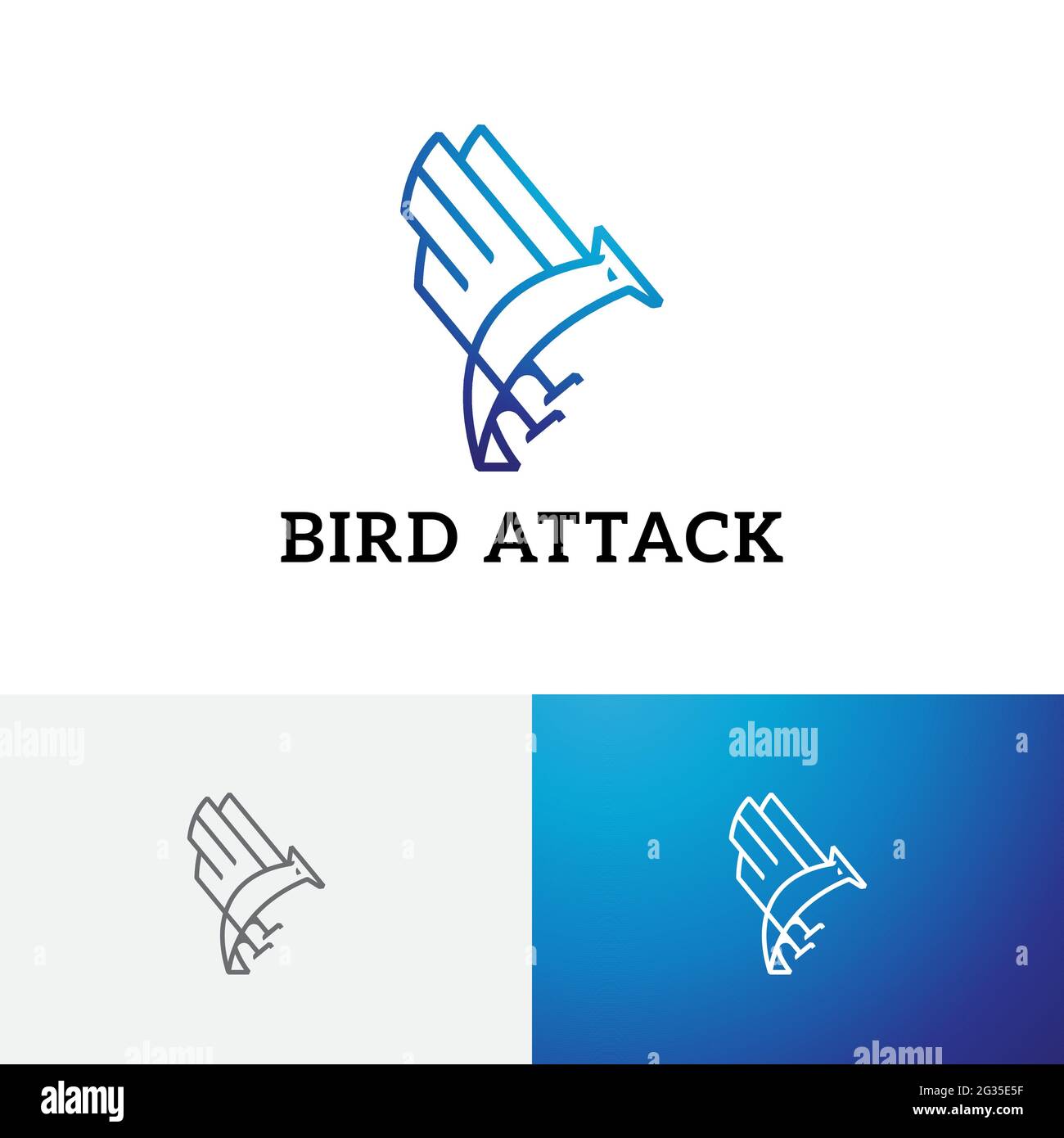 Logo della linea Prey di rimbalzo dell'attacco degli uccelli di Eagle Hawk Falcon Illustrazione Vettoriale