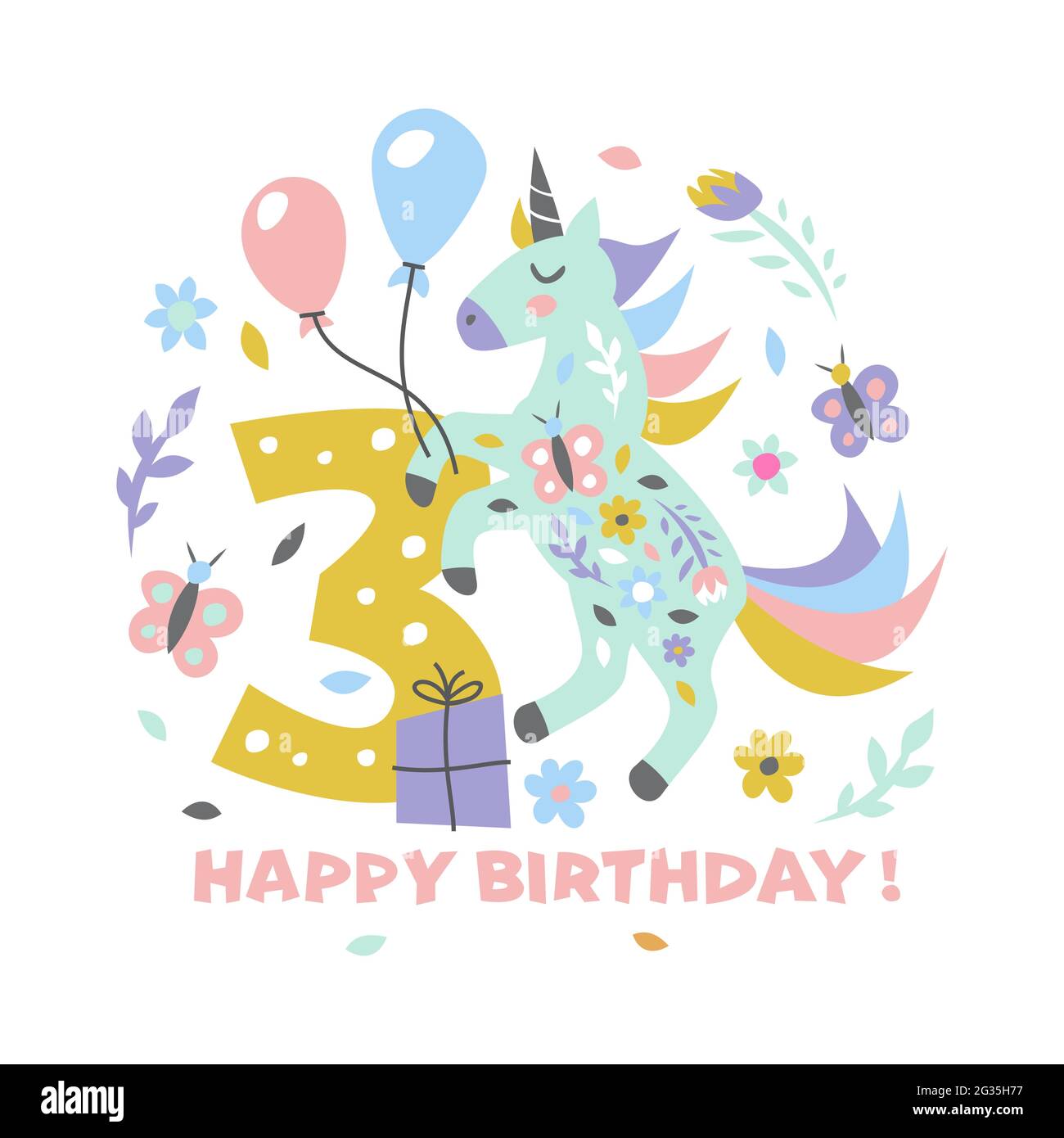 CARTA COMPLEANNO UNICORNO Personalizzata Figlia Nipote 2° 3° 4° 5° 6° 7