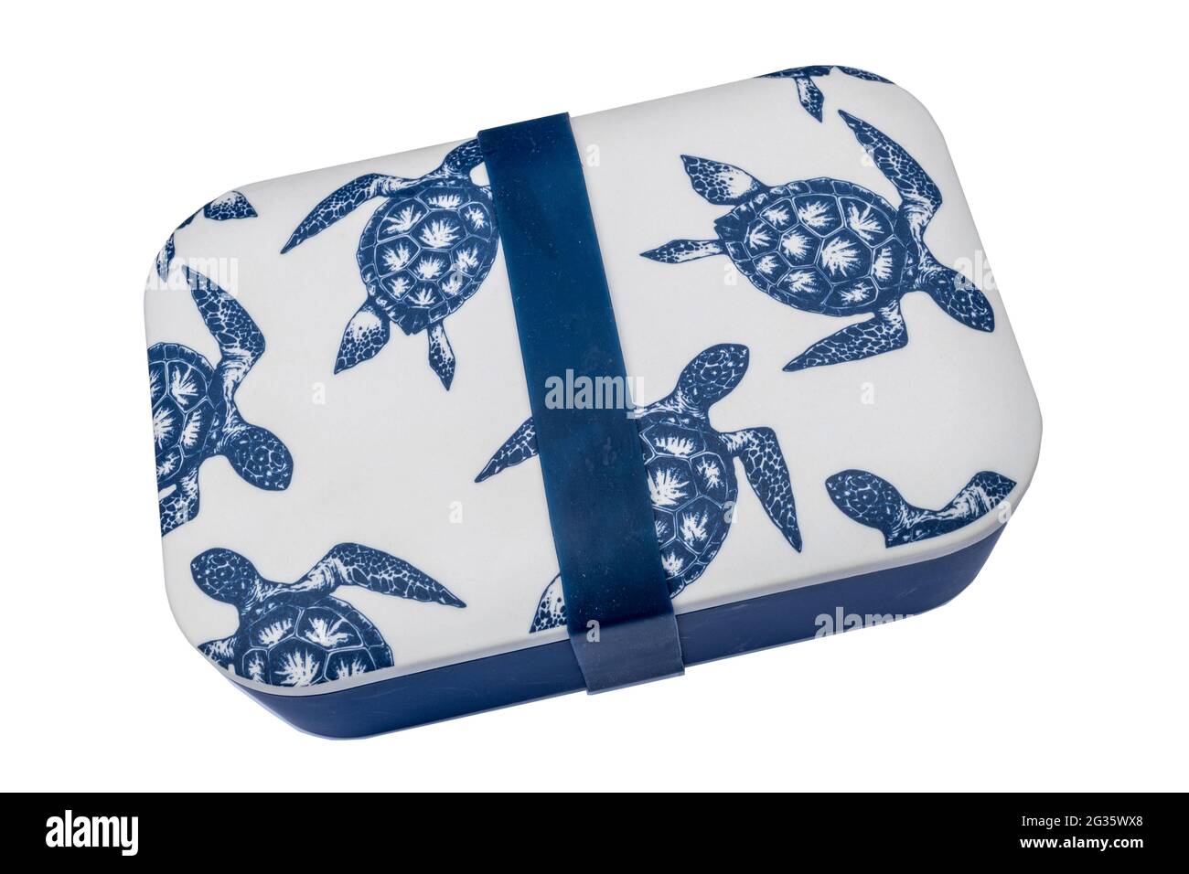 Una scatola a sandwich ecologica realizzata con fibra di bambù, amido di mais e melammina. Sostenibilità e sostenibilità Foto Stock