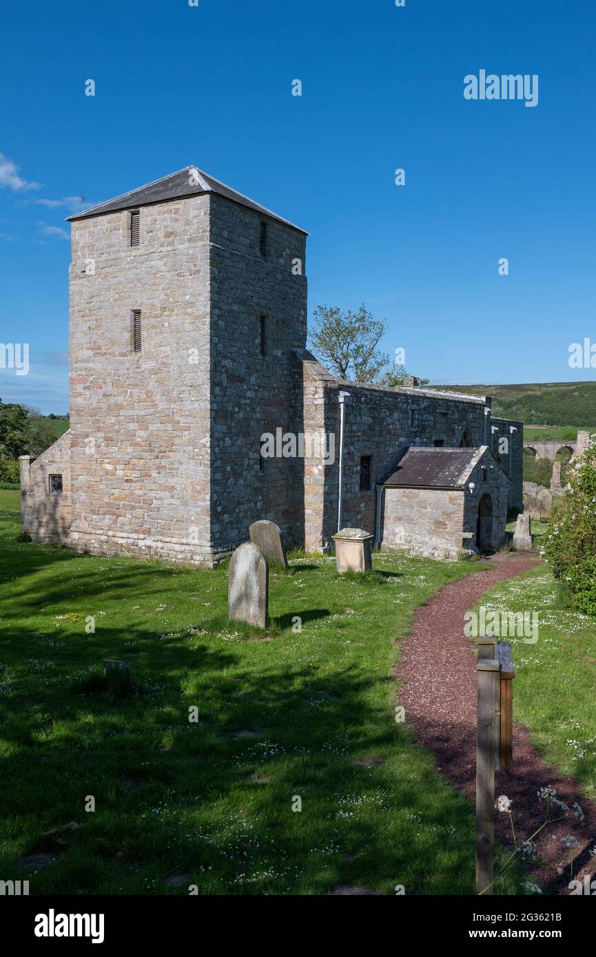 Chiesa medievale di San Giovanni Battista (11 ° secolo), Edlingham, Northumberland, Regno Unito Foto Stock