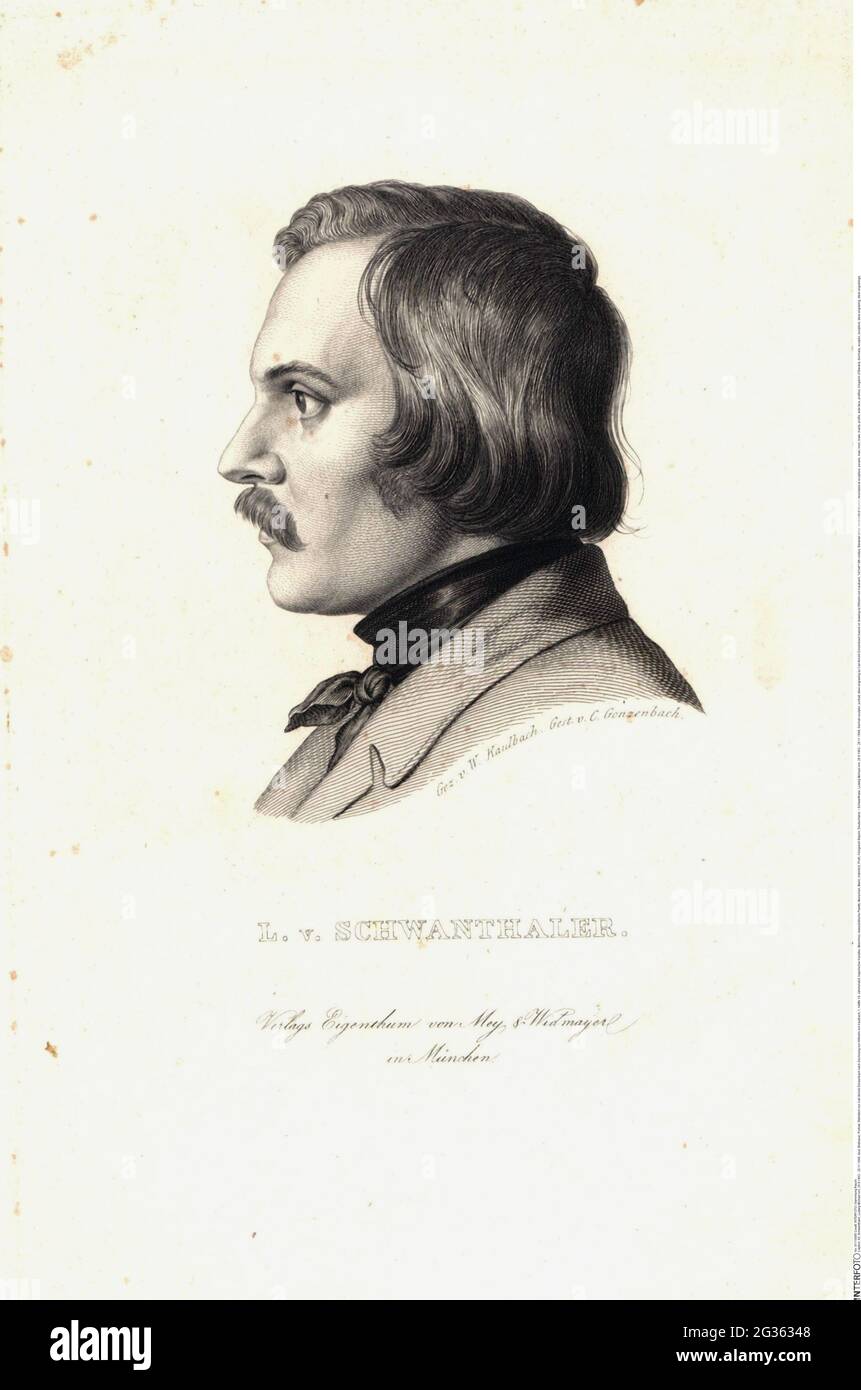 Schwanthaler, Ludwig Michael von, 26.8.1802 - 28.11.1848, scultore tedesco, ritratto, INFORMAZIONI-AGGIUNTIVE-DIRITTI-AUTORIZZAZIONE-NON-DISPONIBILI Foto Stock