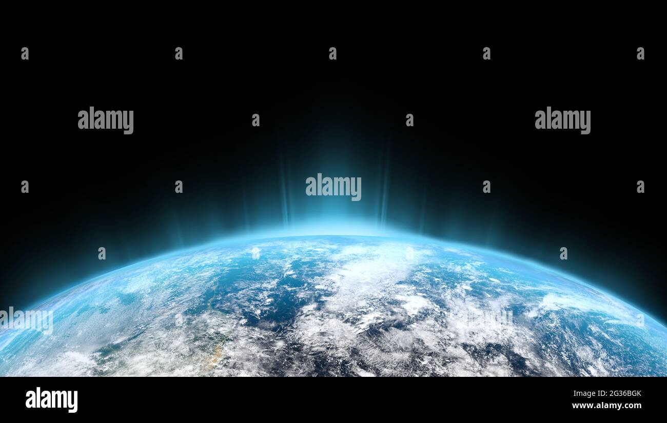 Terra vista dallo spazio - rendering 3d Foto Stock