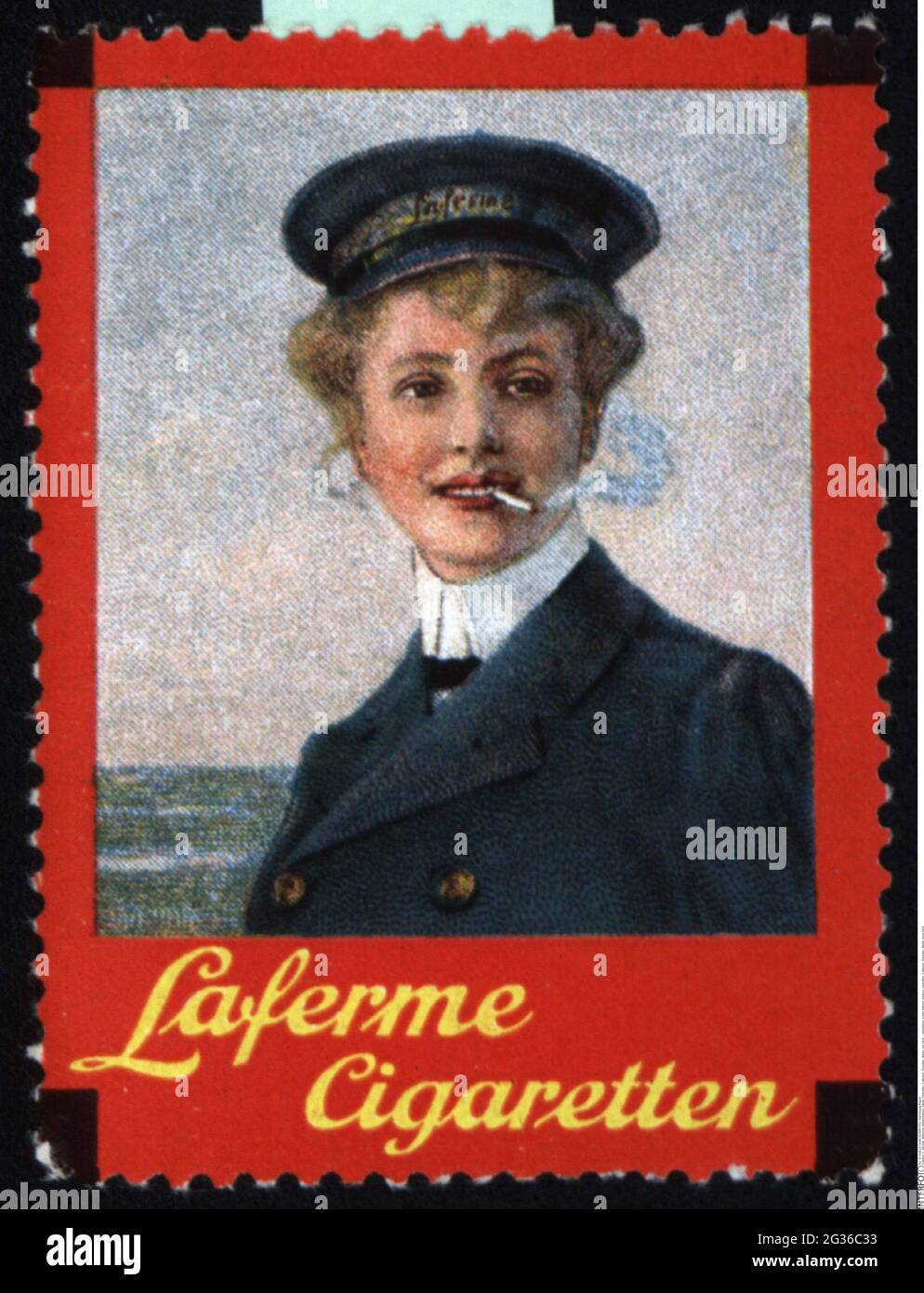 Pubblicità, francobolli, tabacchi, sigarette, Laferme, Dresda - Berlino, circa 1910, DIRITTI-AGGIUNTIVI-AUTORIZZAZIONE-INFORMAZIONI-NON-DISPONIBILI Foto Stock