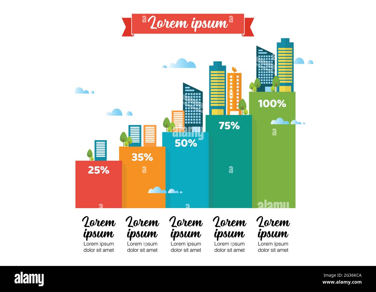 Infografica sulla crescita urbana. Illustrazione vettoriale Illustrazione Vettoriale