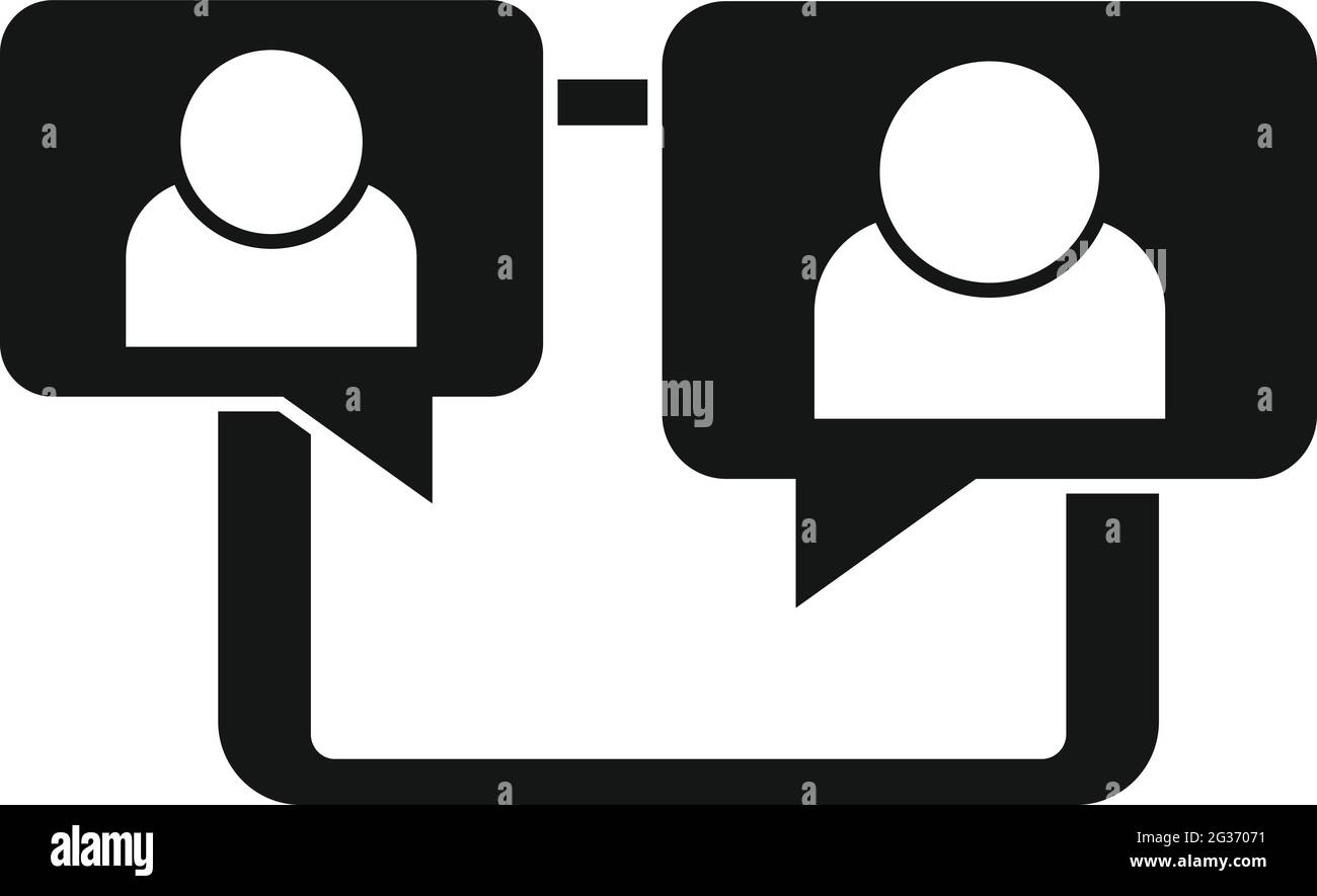 Icona di riunione online su tablet, stile semplice Illustrazione Vettoriale