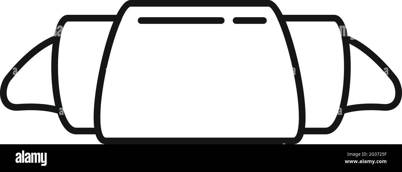 Icona di croissant, stile contorno Illustrazione Vettoriale