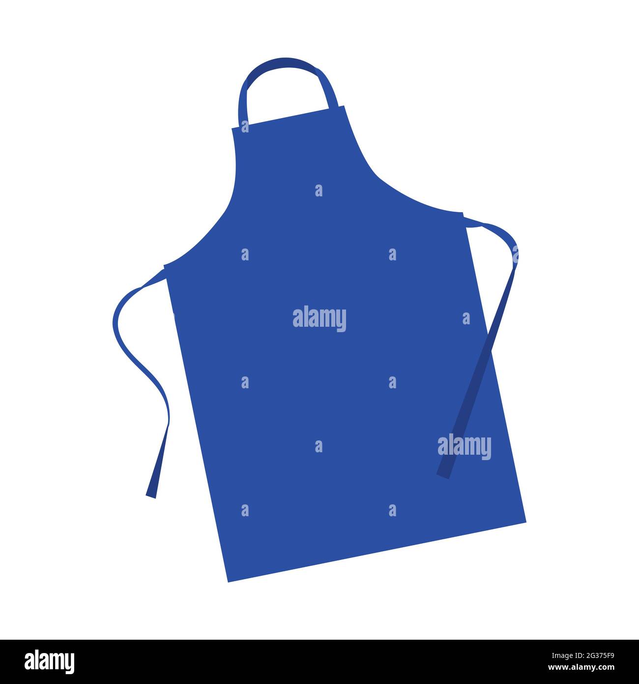 Grembiule blu vuoto isolato su sfondo bianco. Vettore Illustrazione Vettoriale