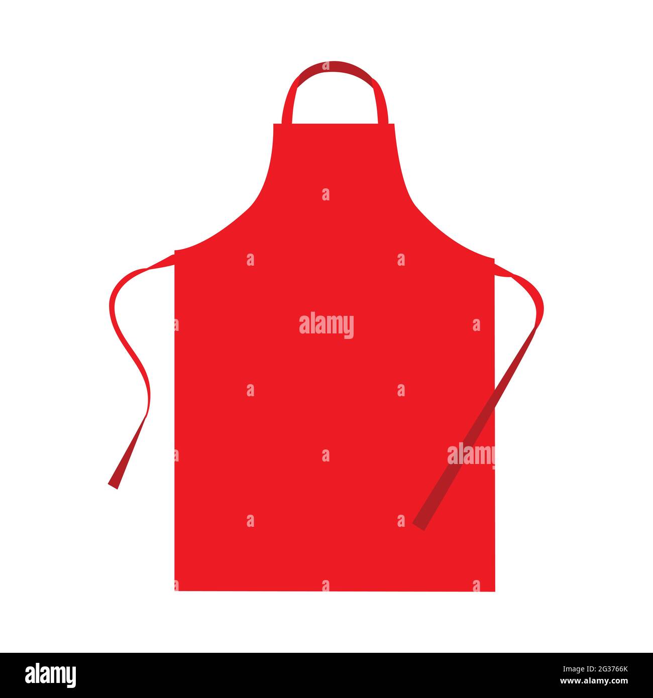 Grembiule da cucina rosso vuoto isolato su sfondo bianco. Vettore Illustrazione Vettoriale