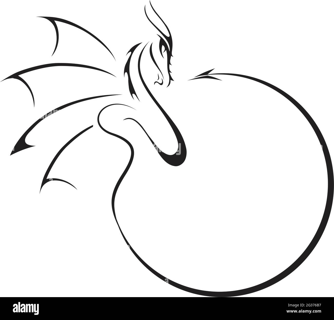 illustrazione del drago stilizzata Illustrazione Vettoriale