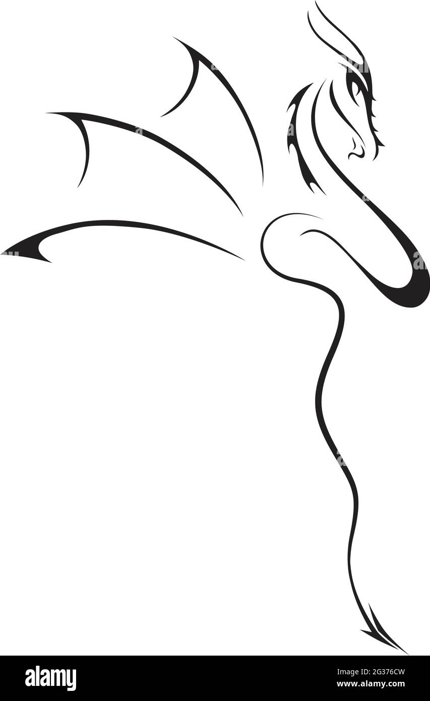 illustrazione del drago stilizzata Illustrazione Vettoriale