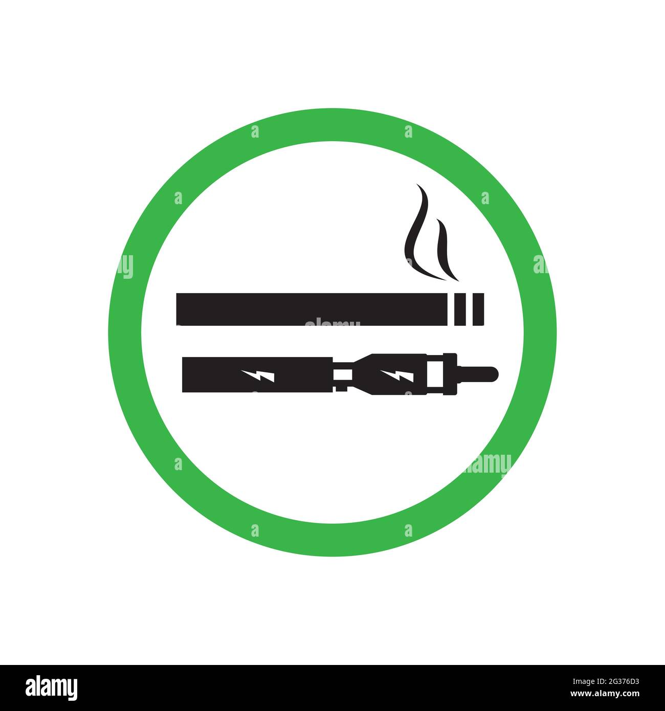 Permesso fumare, permesso segno di vaporing. Zona fumatori. Adesivo vettoriale Illustrazione Vettoriale