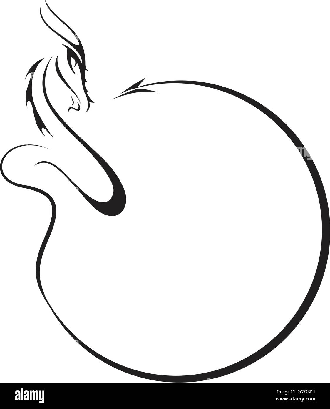 illustrazione del drago stilizzata Illustrazione Vettoriale