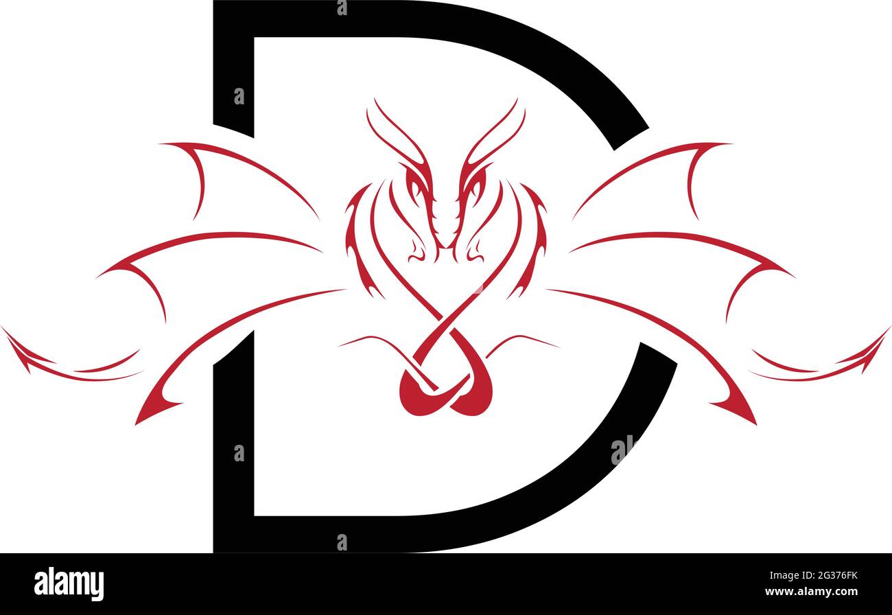 illustrazione dei draghi stilizzati Illustrazione Vettoriale
