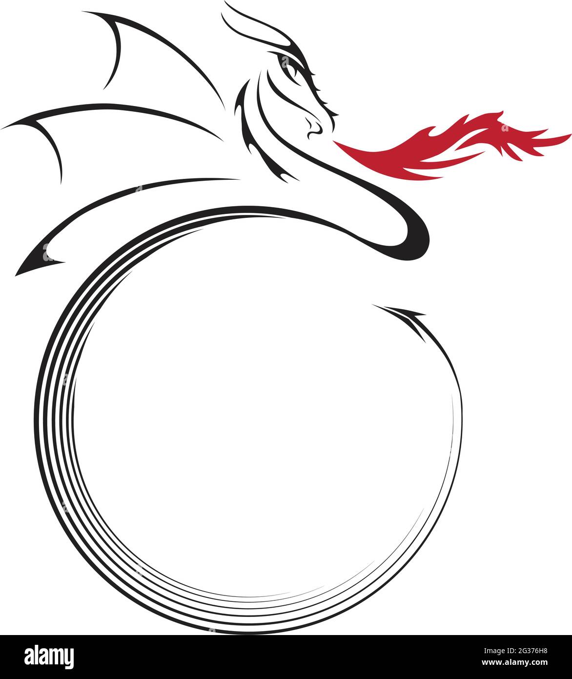 illustrazione del drago stilizzata Illustrazione Vettoriale