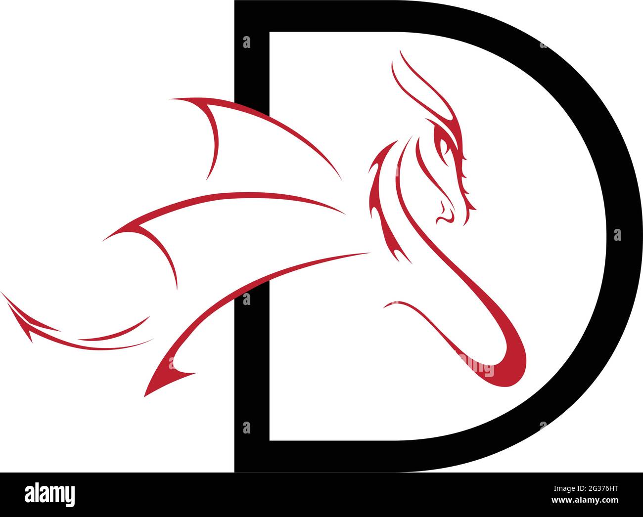 illustrazione del drago stilizzata Illustrazione Vettoriale