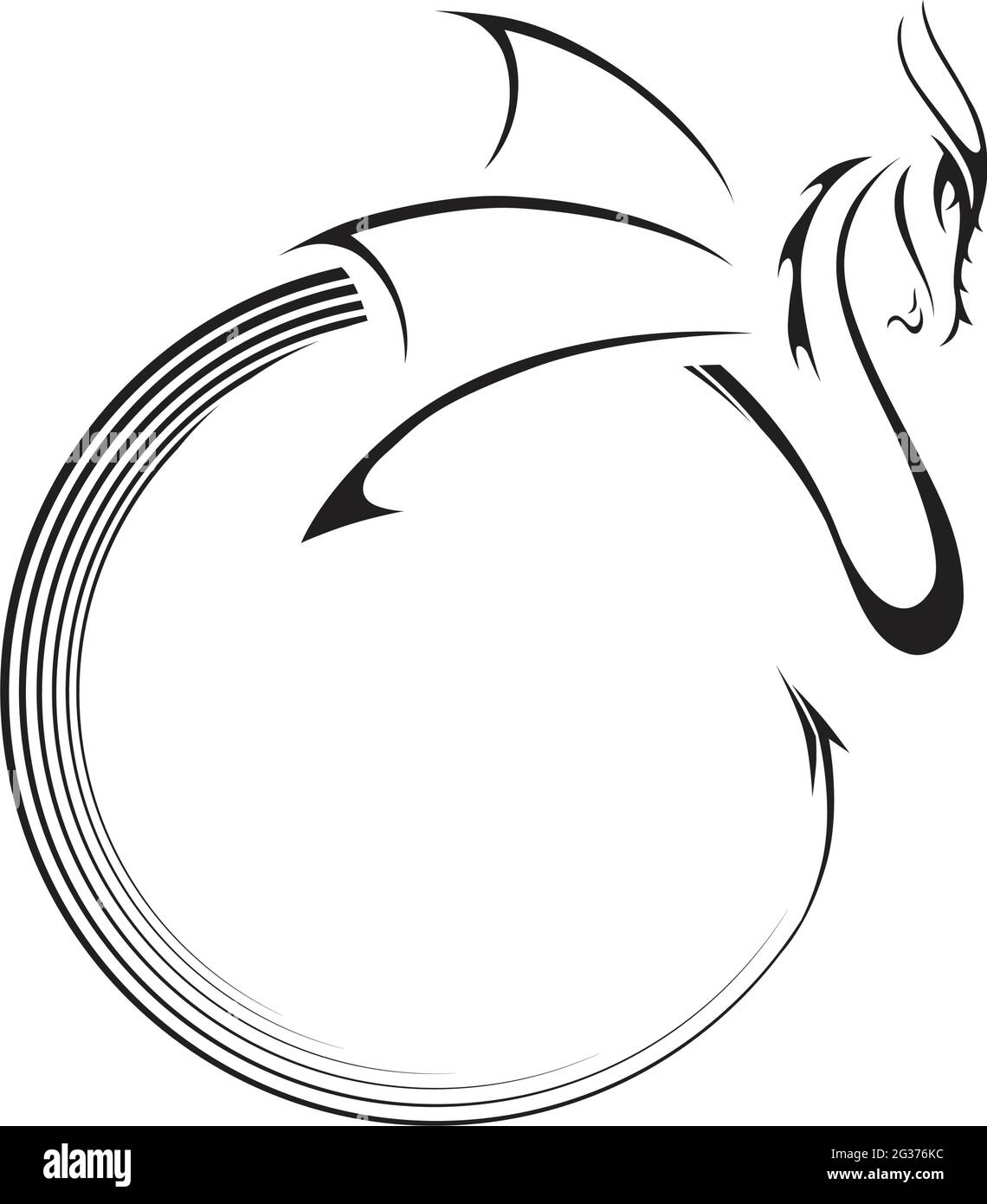 illustrazione del drago stilizzata Illustrazione Vettoriale