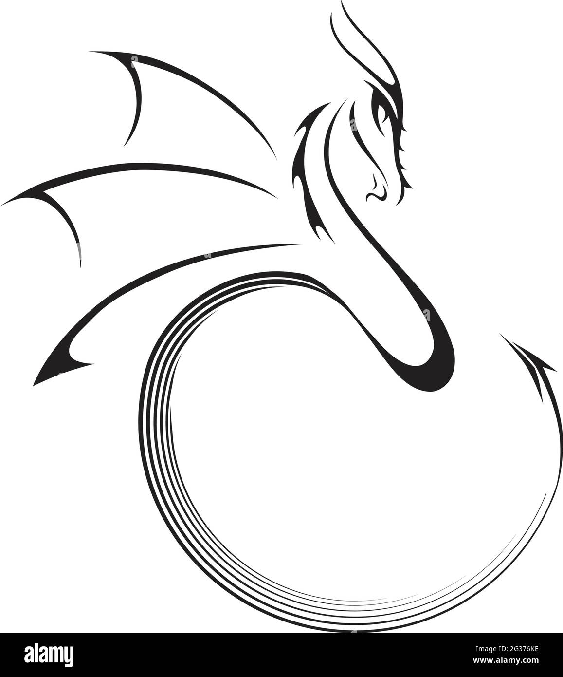 illustrazione del drago stilizzata Illustrazione Vettoriale