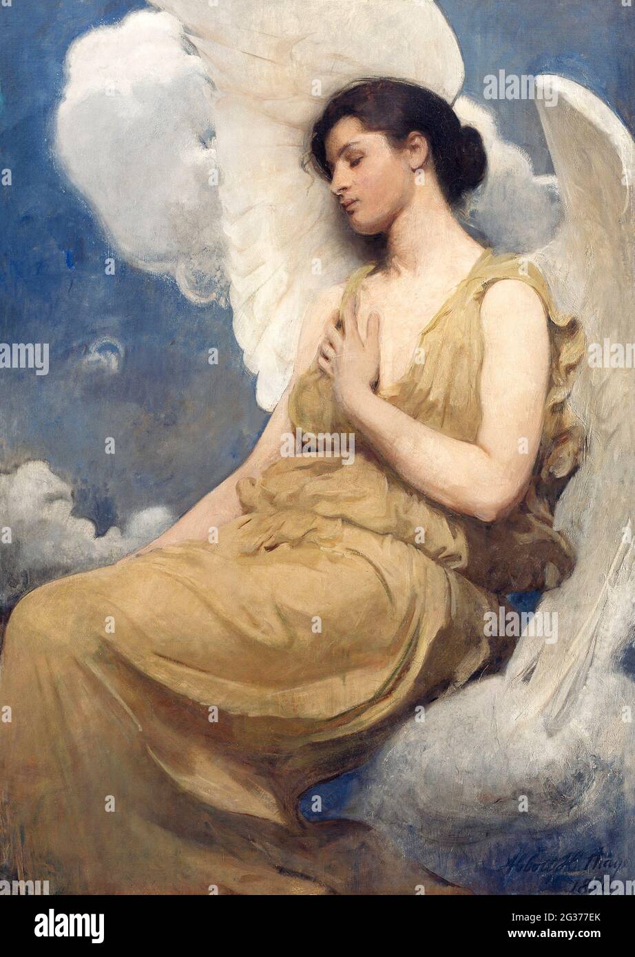 Arte / Pittura – Winged Figure (1889) Pittura ad alta risoluzione di Abbott Handerson Thayer. Foto Stock