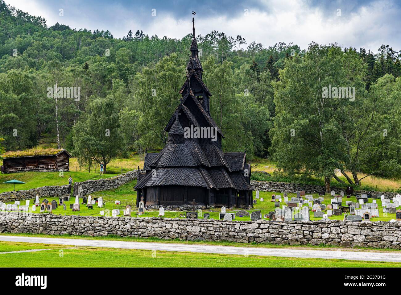 Chiesa di Borgund Stave, Vestland, Norvegia Foto Stock