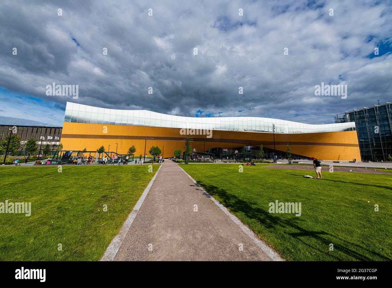 Biblioteca centrale Oodi, Helsinki, Finlandia Foto Stock