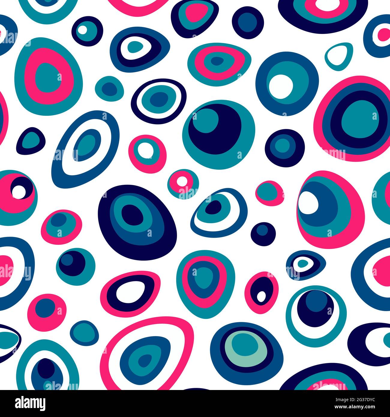 Moderno sfondo minimalista con colori di piuma di pavone. Tuequoise e rosa astratto motivo senza cuciture con occhi turchi per abbigliamento. Tessile Illustrazione Vettoriale