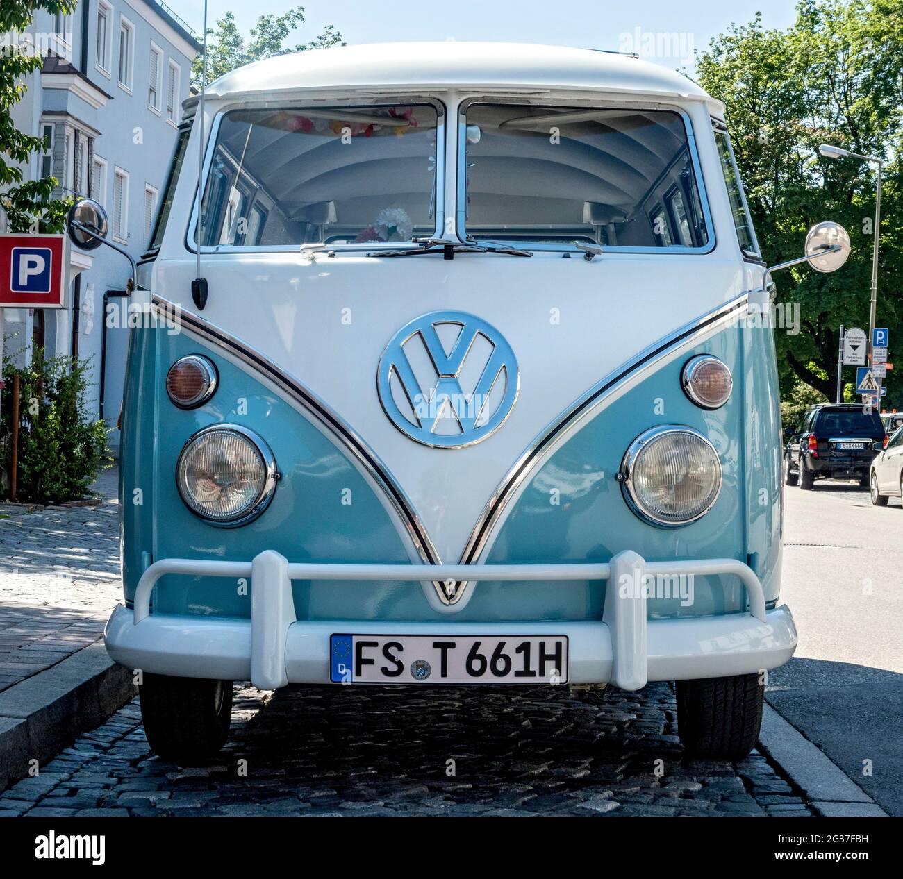 Volkswagen tipo 2 Transporter, VW Bus T1, Bulli, Oldtimer anno di costruzione dal 1950, Baviera, Germania Foto Stock