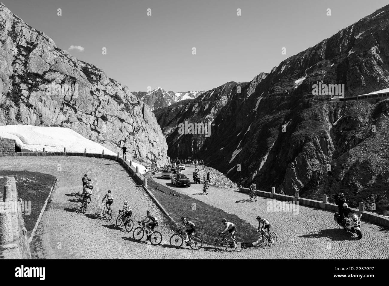 Svizzera, Tour de Suisse, Passo del Gottardo (Tremola) Foto Stock