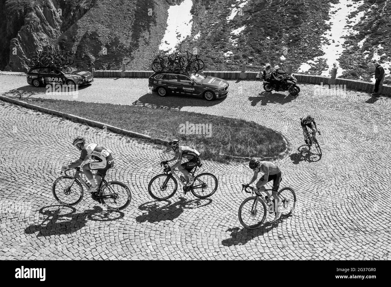Svizzera, Tour de Suisse, Passo del Gottardo (Tremola) Foto Stock