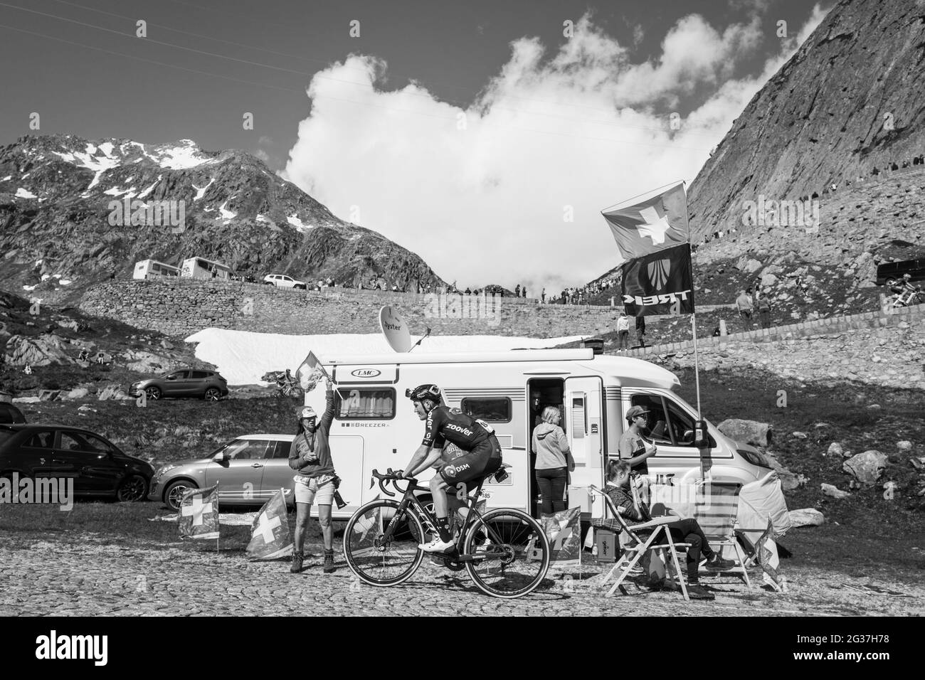 Svizzera, Tour de Suisse, Passo del Gottardo (Tremola) Foto Stock