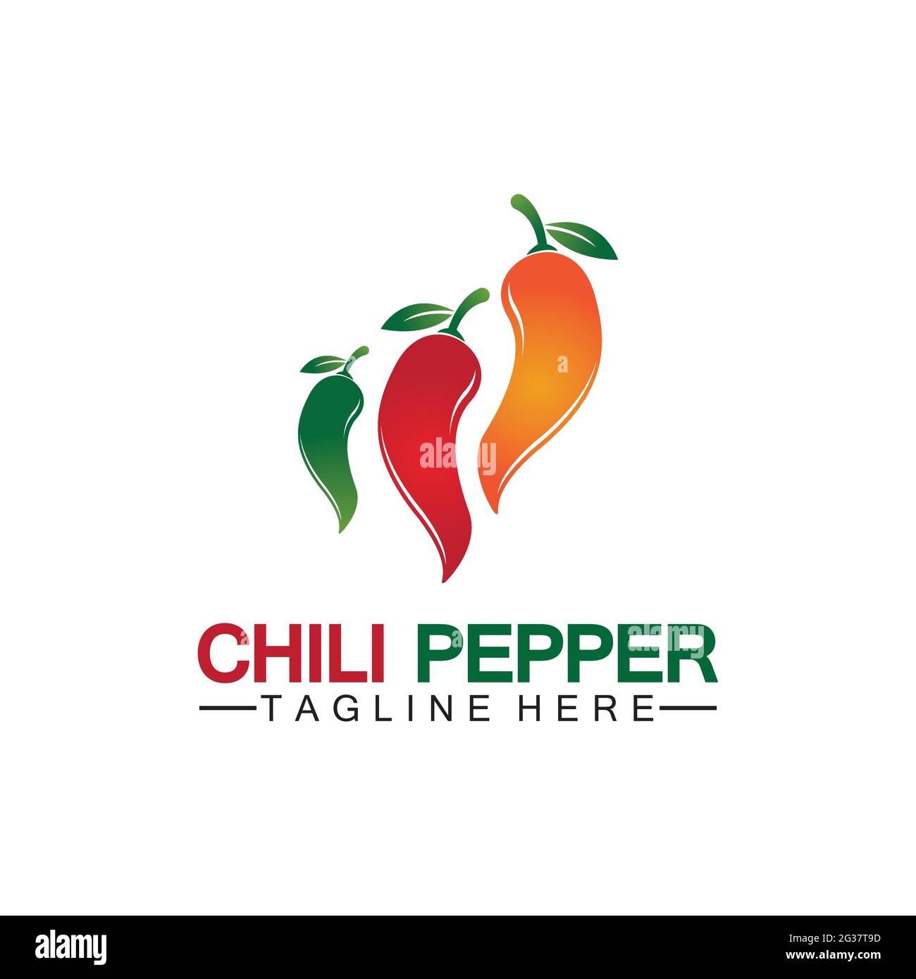 Modello grafico con icone vettoriali con logo di peperoncino Illustrazione Vettoriale