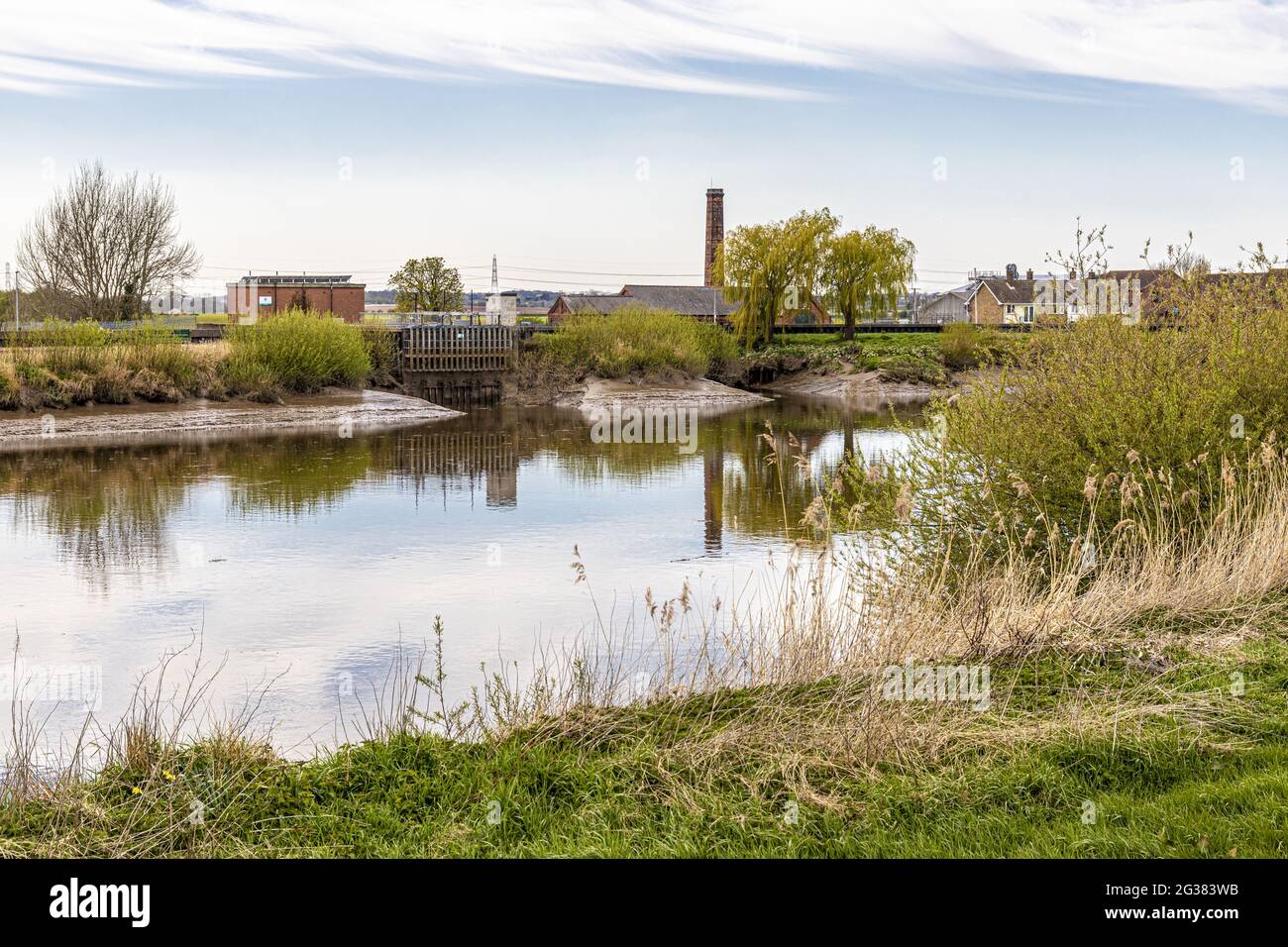 South Street Pumping Station accanto al fiume Trent a Owston Ferry, North Lincolnshire UK Foto Stock