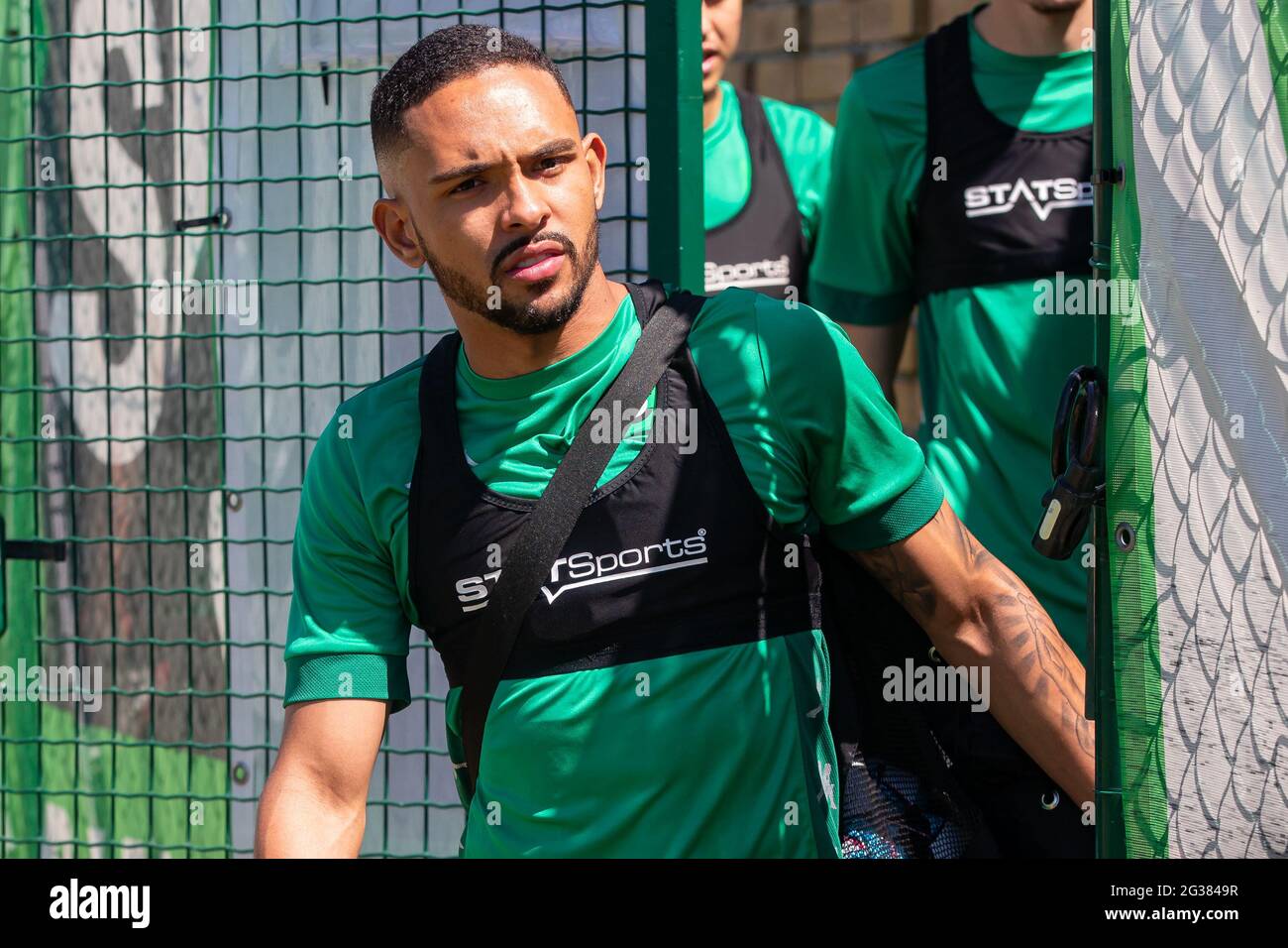 Il Victor Alexander da Silva Vitinho di Cercle ha raffigurato durante una sessione di allenamento di Cercle Brugge, il primo della nuova stagione 2021-2022 del 'Jupiler Foto Stock