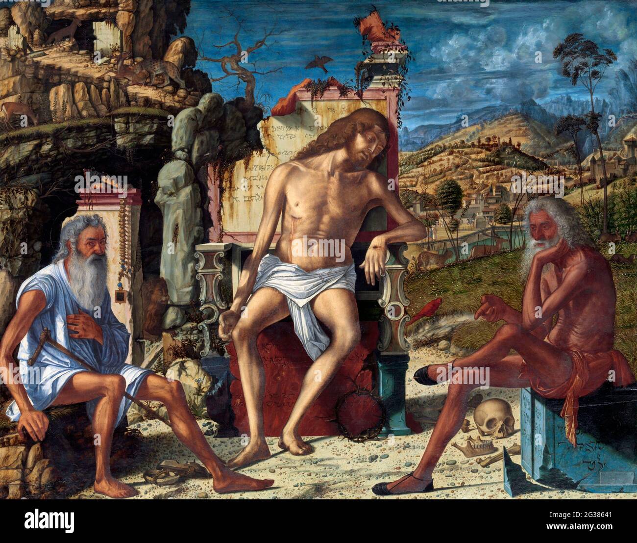 La meditazione sulla Passione del pittore italiano Vittore Carpaccio (c. 1465-1525/1526), olio e tempera su legno, c.. 1490 Foto Stock