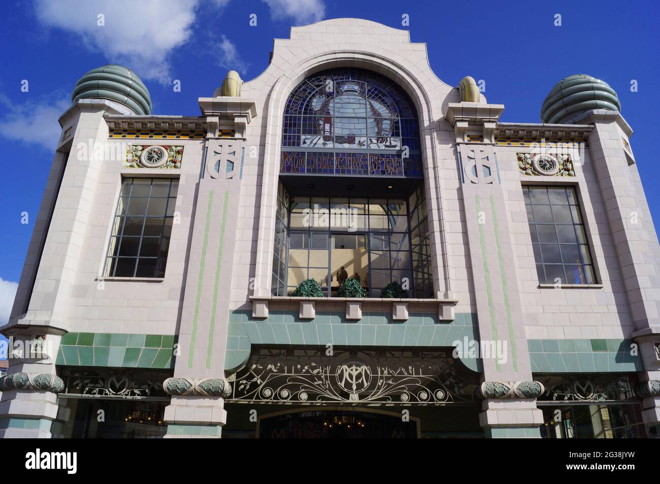 Londra, UK: Dettaglio della facciata della Casa Michelin a Fulham Road, Chelsea Foto Stock