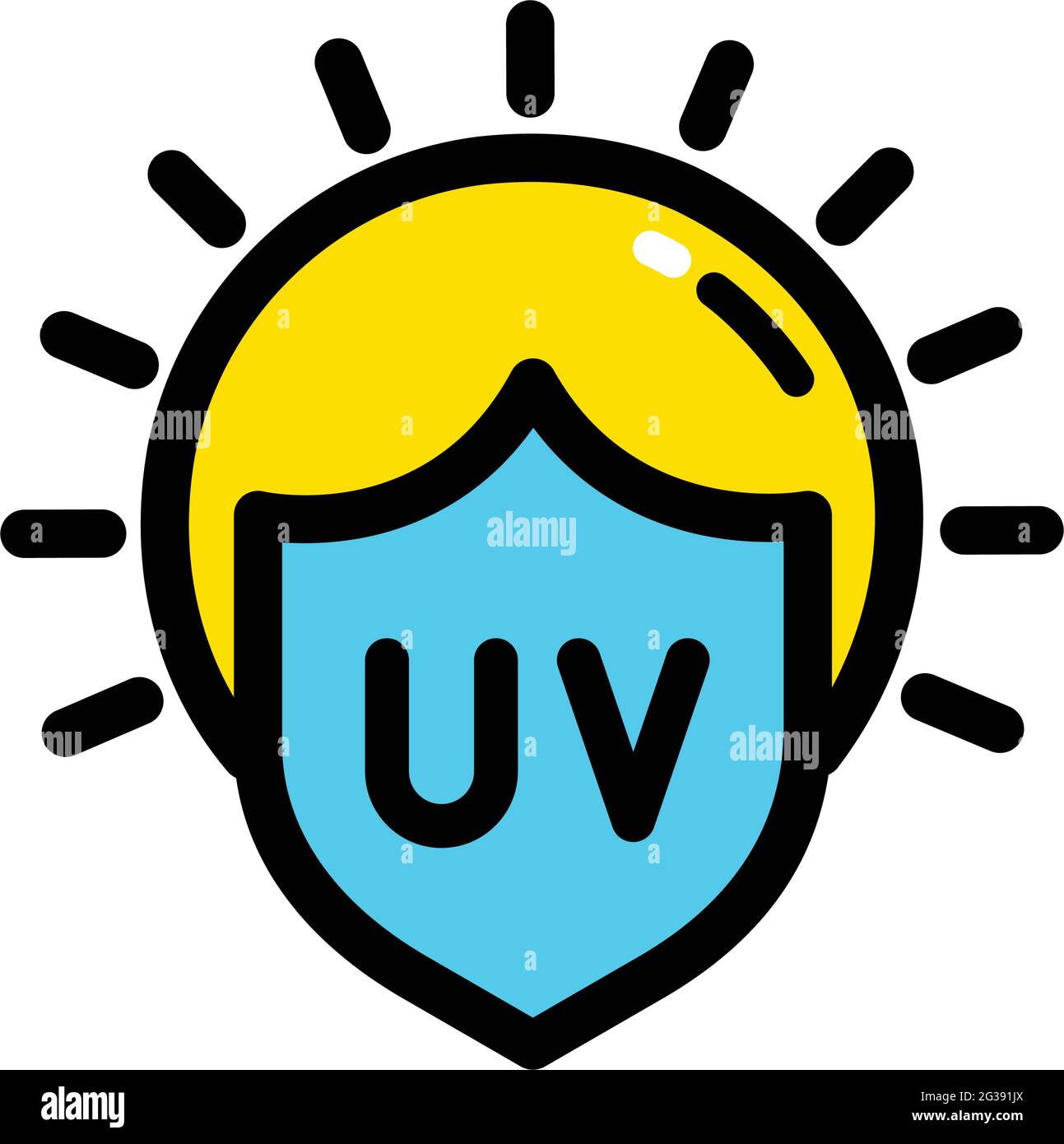 Icona crema solare. Icona vettoriale Sunblock Outline per il web design isolato su sfondo bianco Illustrazione Vettoriale