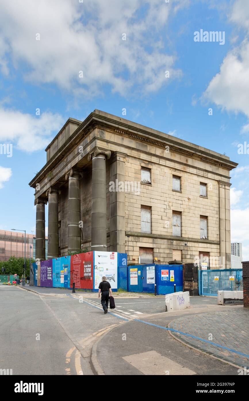 La stazione ferroviaria di Curzon Street, Birmingham, è in fase di ristrutturazione come parte del collegamento ferroviario HS2 Foto Stock