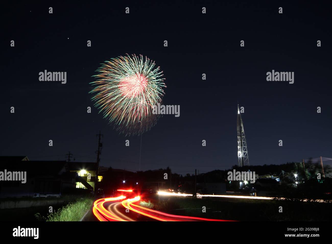 Fuochi d'artificio della città di Seto in Giappone Foto Stock