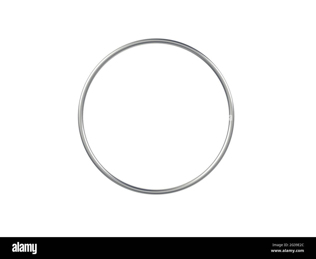 Anello in metallo isolato su sfondo bianco. figura 3d. Oggetto singolo. Foto Stock