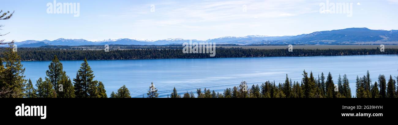 Jenny Lake nel Grand Teton National Park, Jackson Hole, Wyoming, panorama Foto Stock
