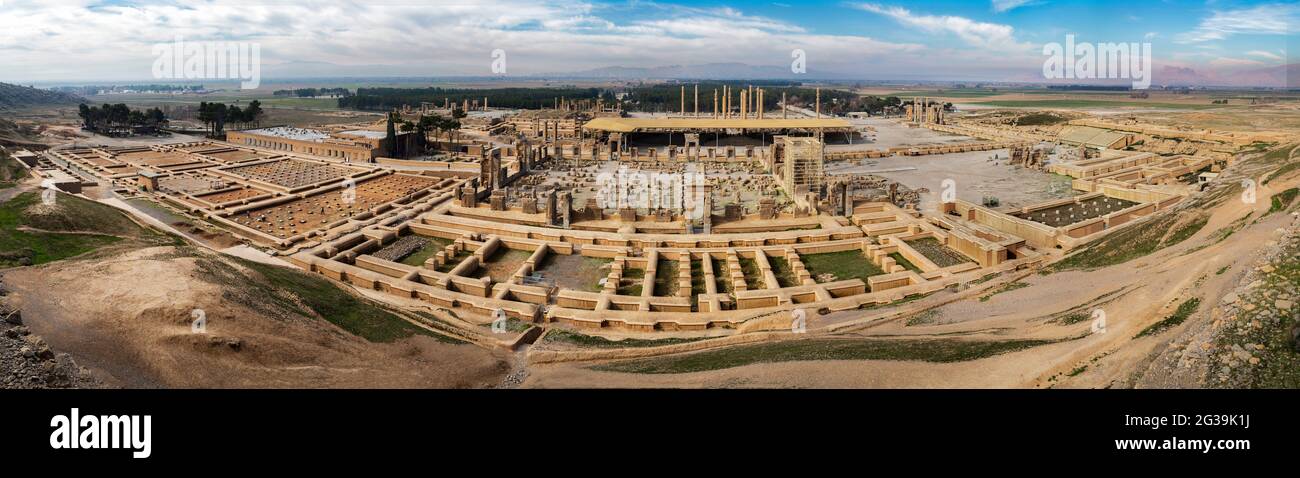 Persepolis era la capitale dell'Impero achemenide. È nel nord-est della città di Shiraz nel far Provincia, Iran. / I Siti del Patrimonio Mondiale dell'UNESCO. Foto Stock