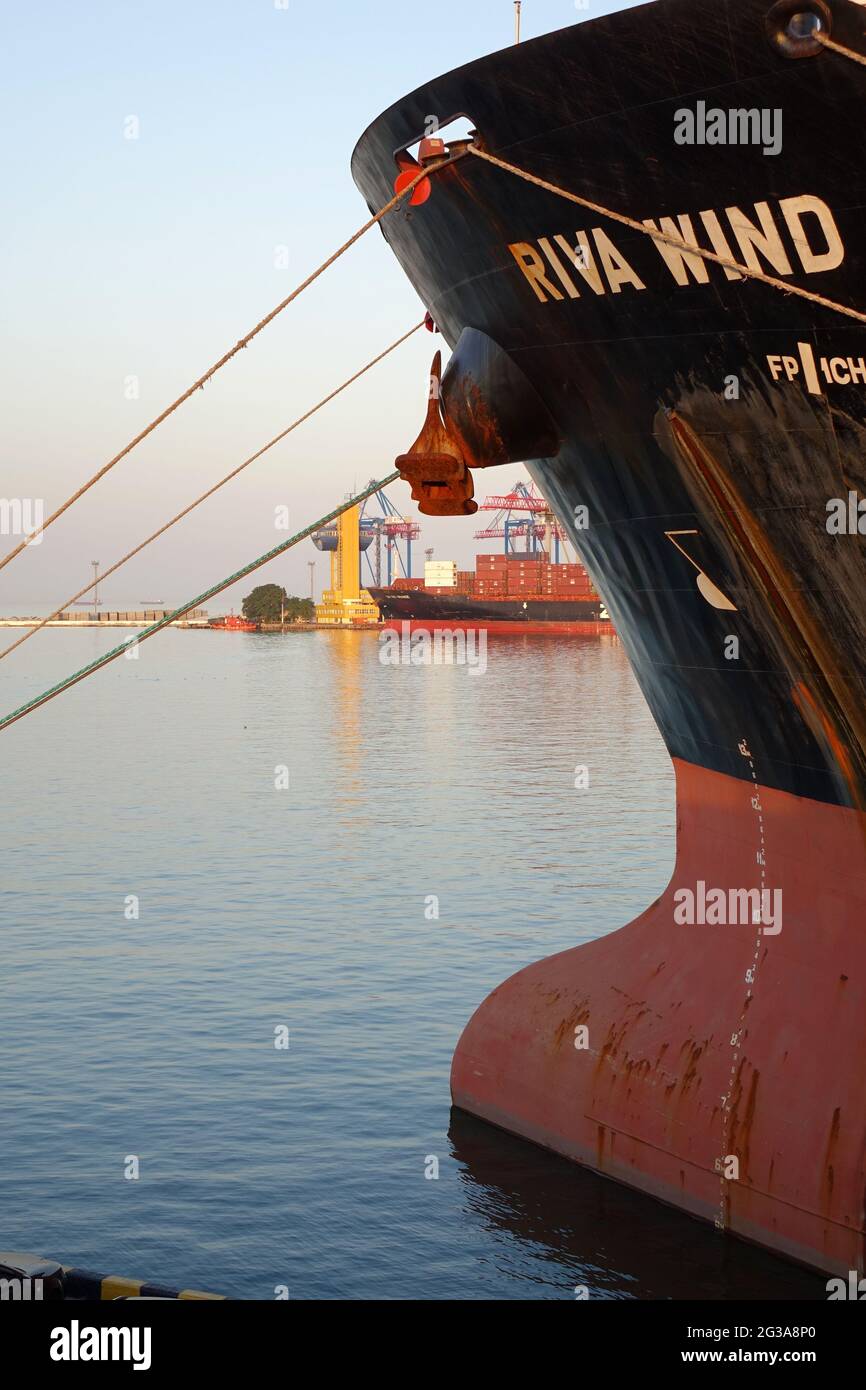 Vista sul porto di Odesa in estate Foto Stock