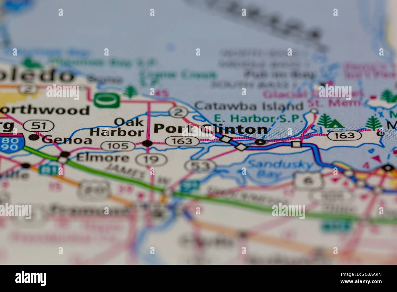 Port Clinton Ohio USA è mostrato su una mappa geografica o su una mappa stradale Foto Stock