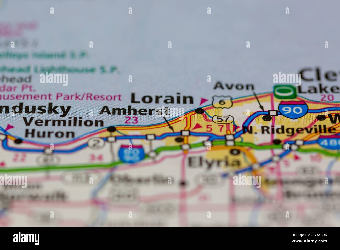 Amherst Ohio USA è mostrato su una mappa geografica o su una mappa stradale Foto Stock